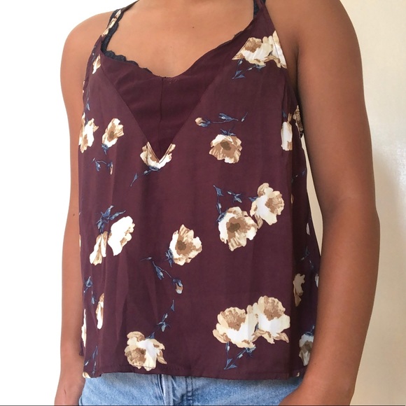 NWT pacsun kendall and kylie burgundy floral tank - Picture 6 of 6